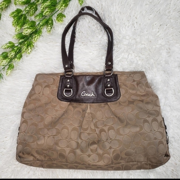 Coach Ashley Signature Satin Carryall Satchel Bag - Picture 6 of 12